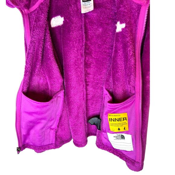 TNF Girls Fleece Jacket Full Zip Soft Plush in Magenta Little Girl Medium / 10 - Picture 5 of 12